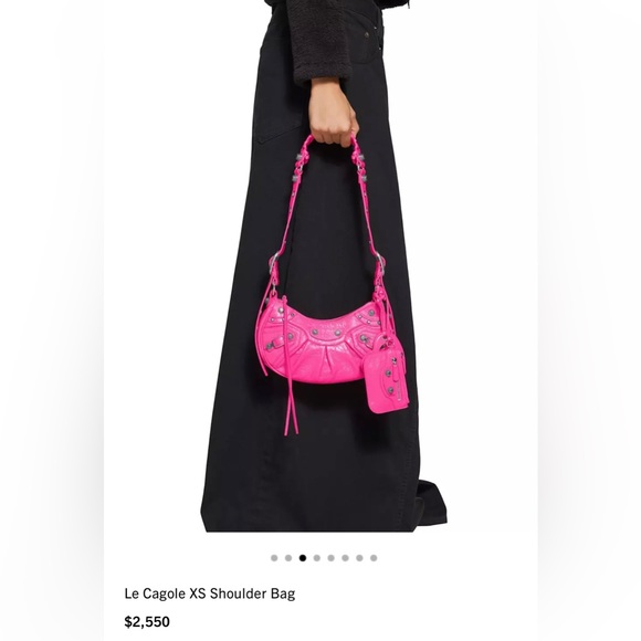 Balenciaga Le Cagole XS Shoulder Bag Purse Extra Small Pink Leather w/ Dust Bag - Picture 10 of 16